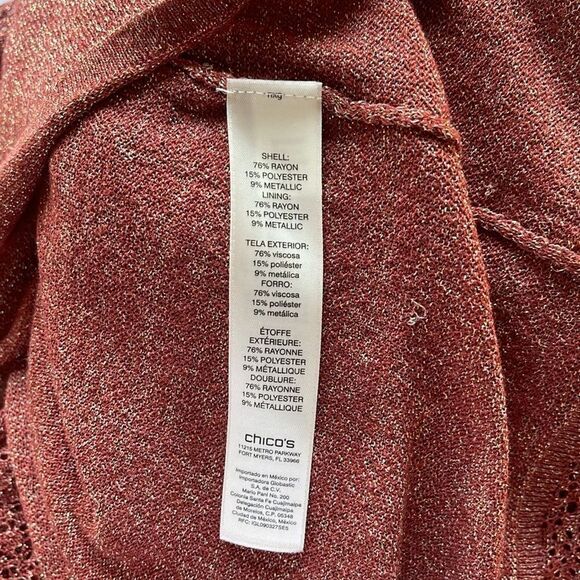 Chico’s Pullover Tank w/Sweater Long Bell Sleeve Size 1 Like new - Picture 6 of 6